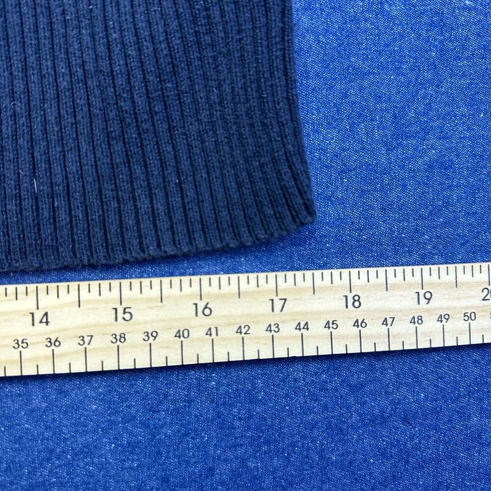 Vintage Y2K Polo Jeans Co Ralph Lauren Navy Blue Ribbed Cotton Sweater With Whit - Picture 6 of 7